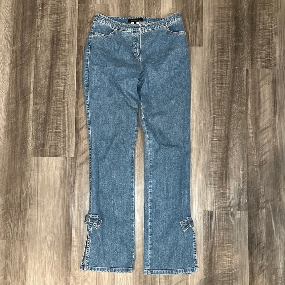 Escada Denim Bow Split Hem Jeans - 38 (US 8)